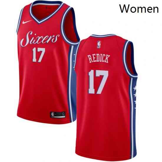 Womens Nike Philadelphia 76ers 17 JJ Redick Swingman Red Alternate NBA Jersey Statement Edition